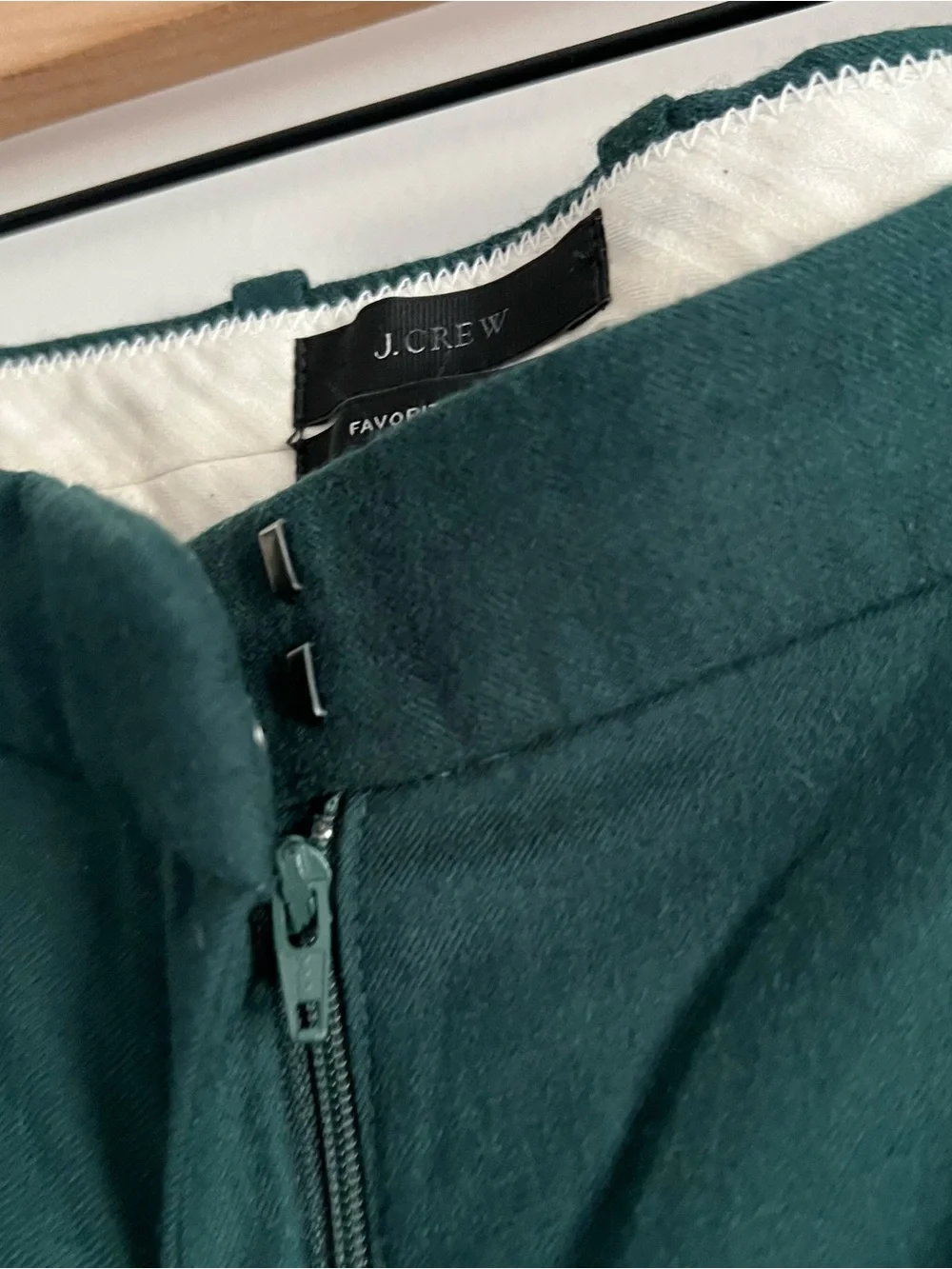 J.Crew 100% Wool Dress Pants Size 14 Green Straight Leg Career Office